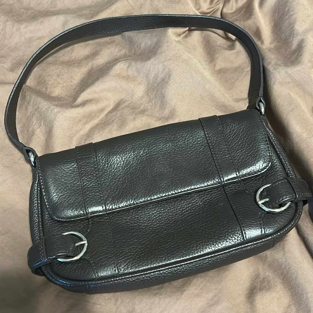 Ann Taylor Loft Brown Purse Handbag Silver Accents